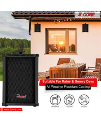 Outdoor Speakers Stereo In Wall 100W Peak Passive Home Audio System