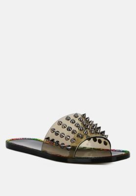 Women's Bolly Punk Stud Clear Jelly Flats