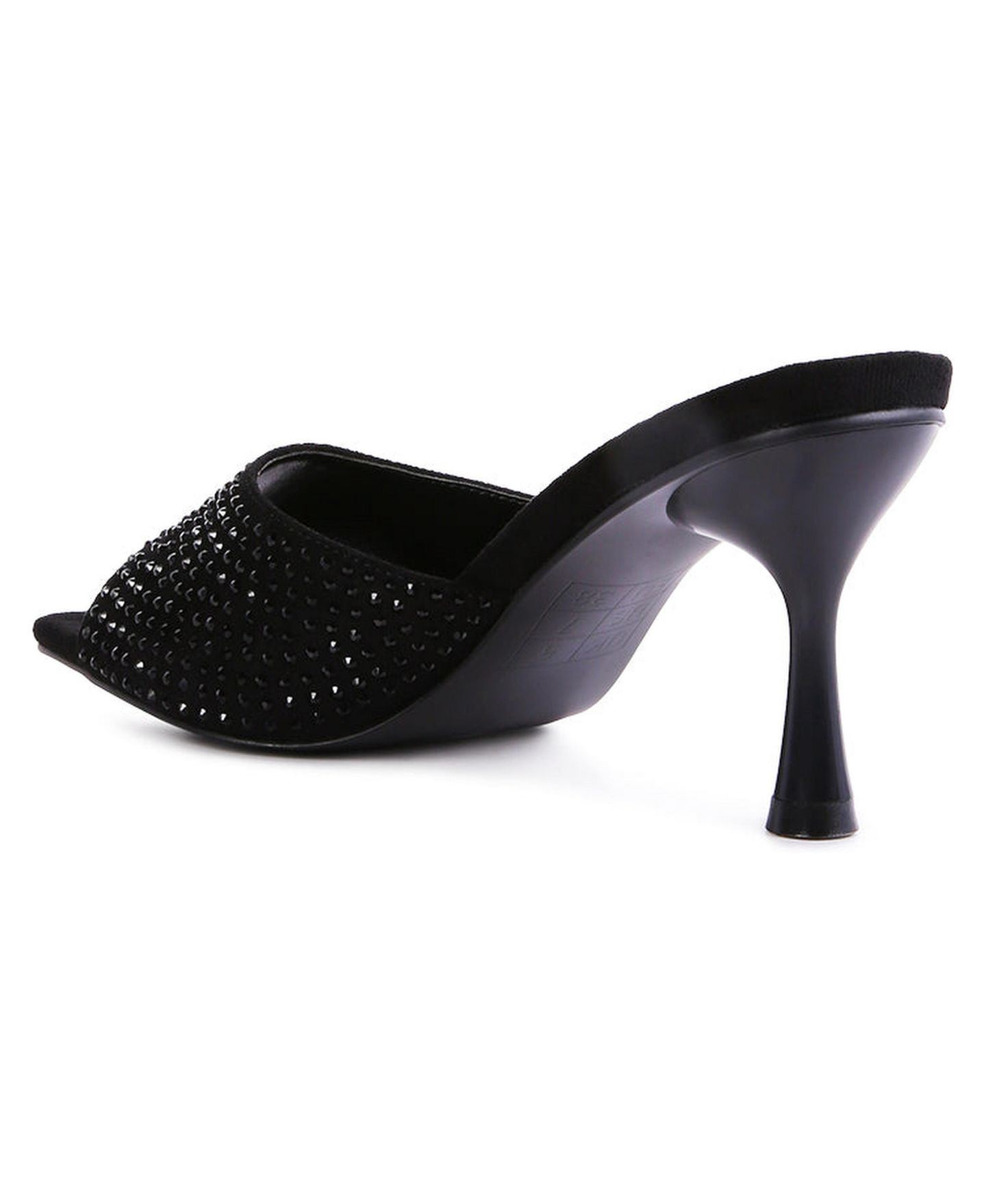 Женские сандалии London Rag Imprint Heat Set Diamante Slip On, цвет: Чёрный — фото 2