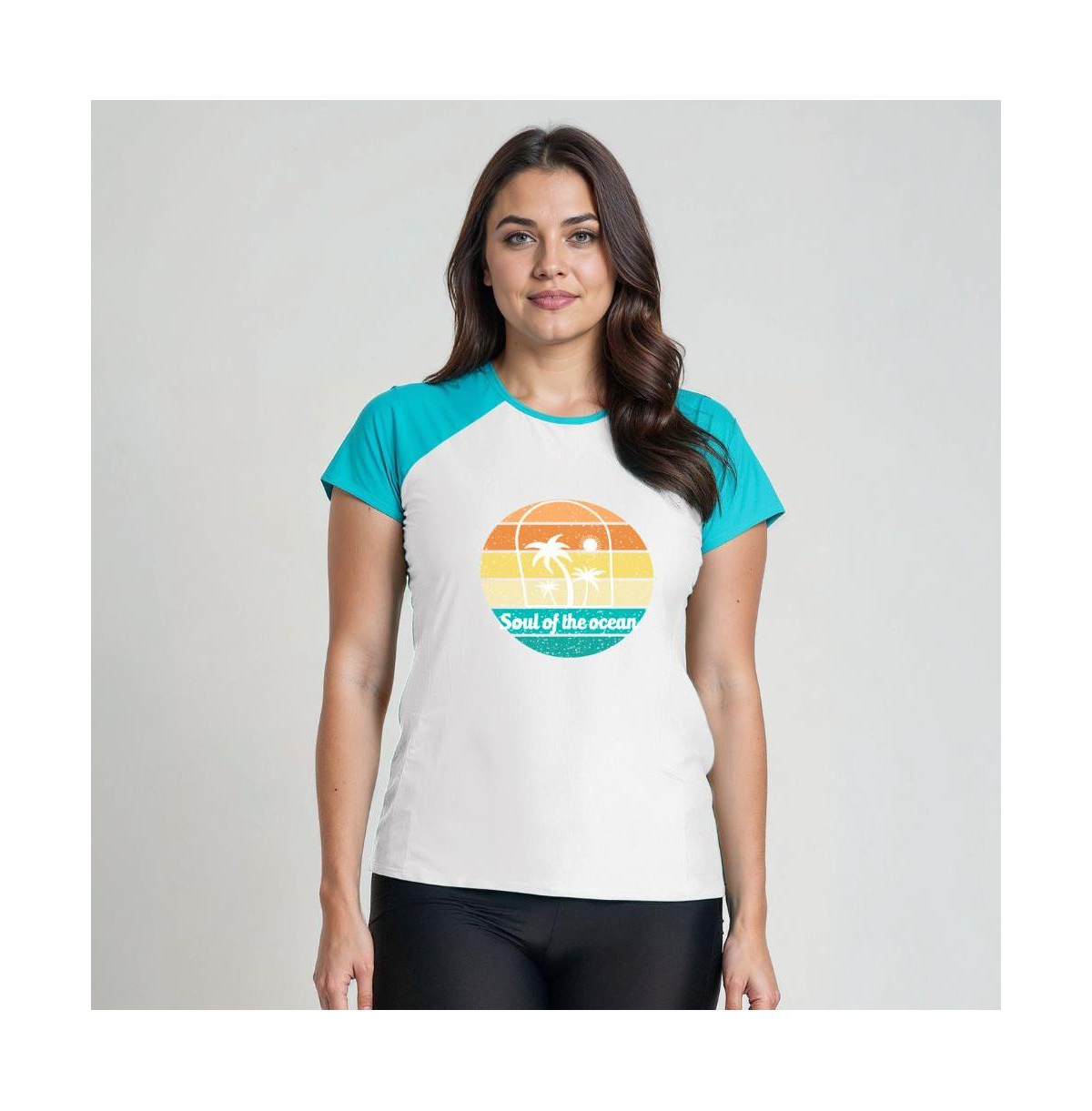 Calypsa Plus Size Loose Fit Adele Swim Top -/ calypsa teal