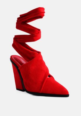 Womens Mama Fav Lace Up Block Heel Mules