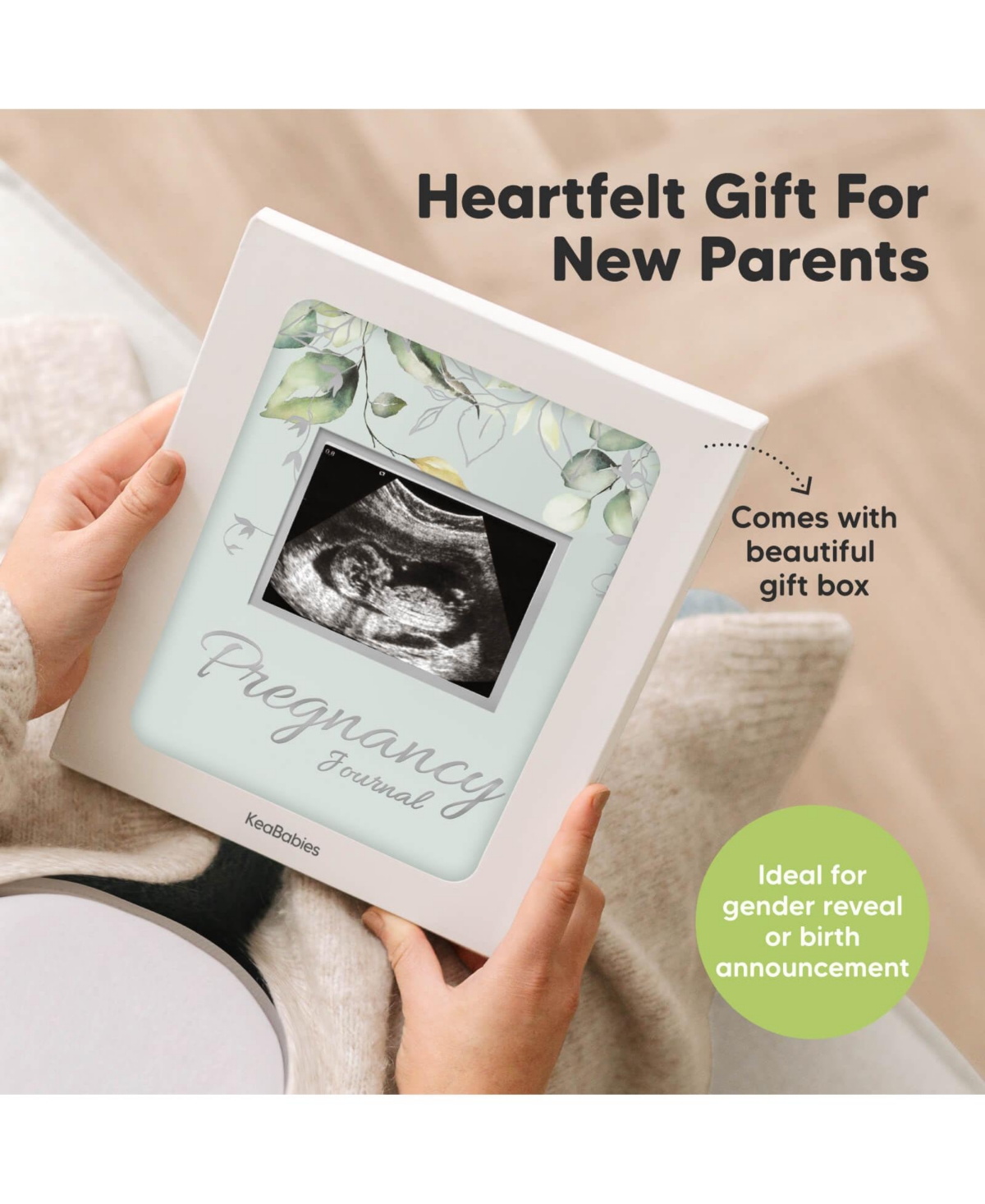 KeaBabies Pregnancy Journal Memory Book: Inspire, 90 Pages Hardcover Pregnancy Book, Pregnancy Journals for First Time Moms