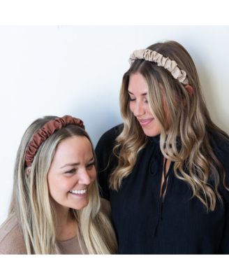 Scrunch Headband - Faux Leather Beige
