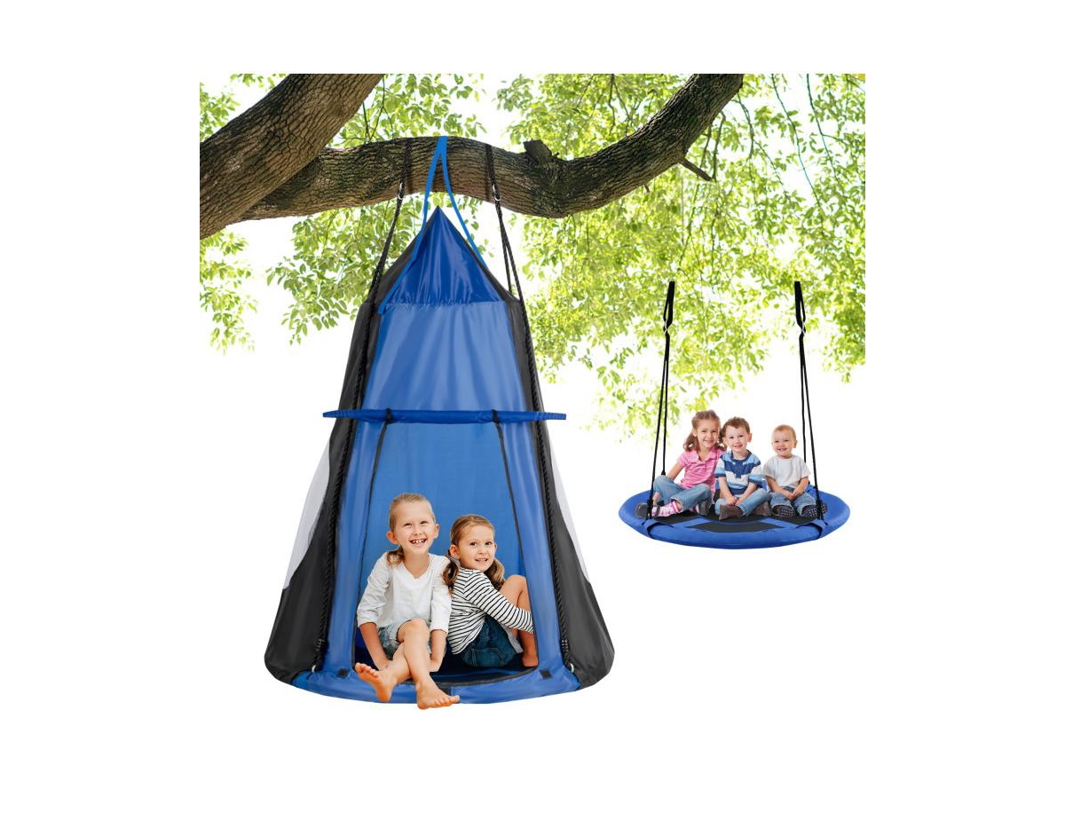 Slickblue Boys 2-in-1 40 Inch Hanging Chair Detachable Swing Tent