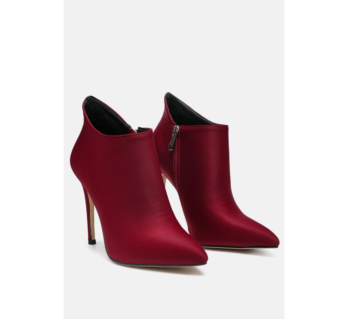 Rag & Co Melba Pointed Toe Stiletto Boot - Burgundy