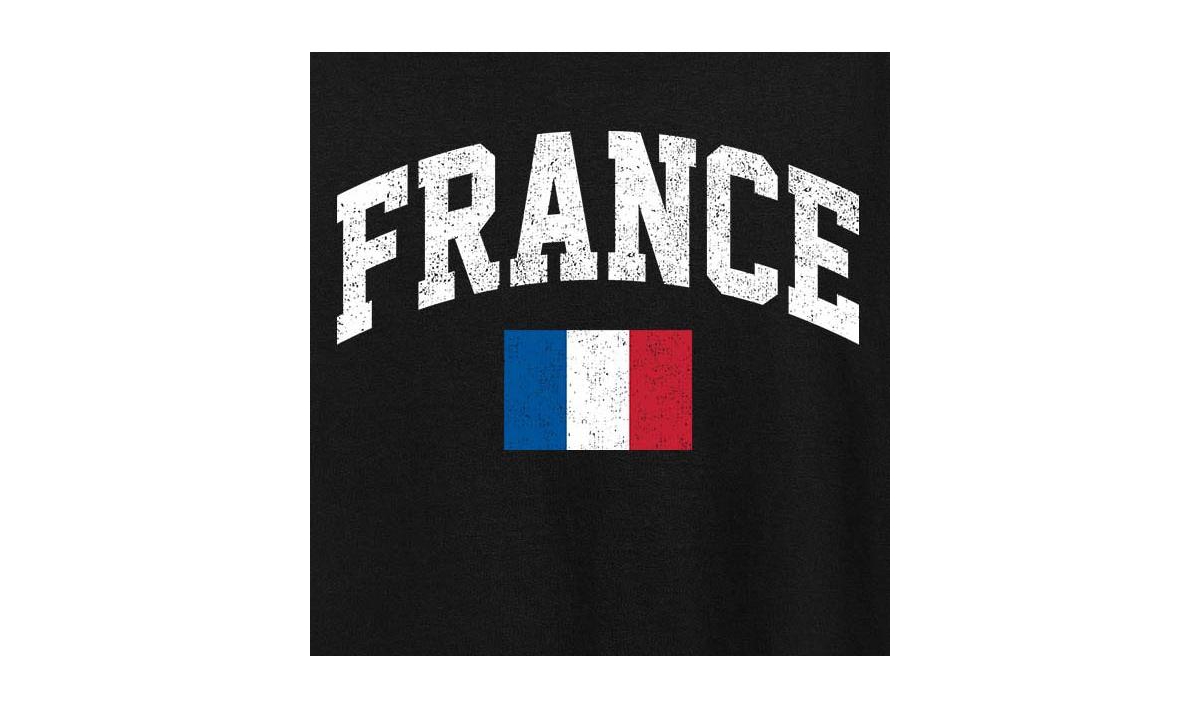 Hybrid Apparel France Flag Plus Size Graphic T-shirt In Black