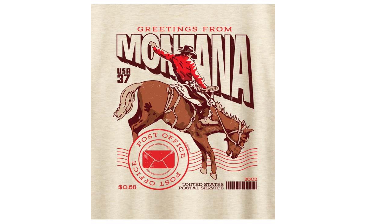 Hybrid Apparel Montana Stamp Plus Size Graphic T-shirt In Birch