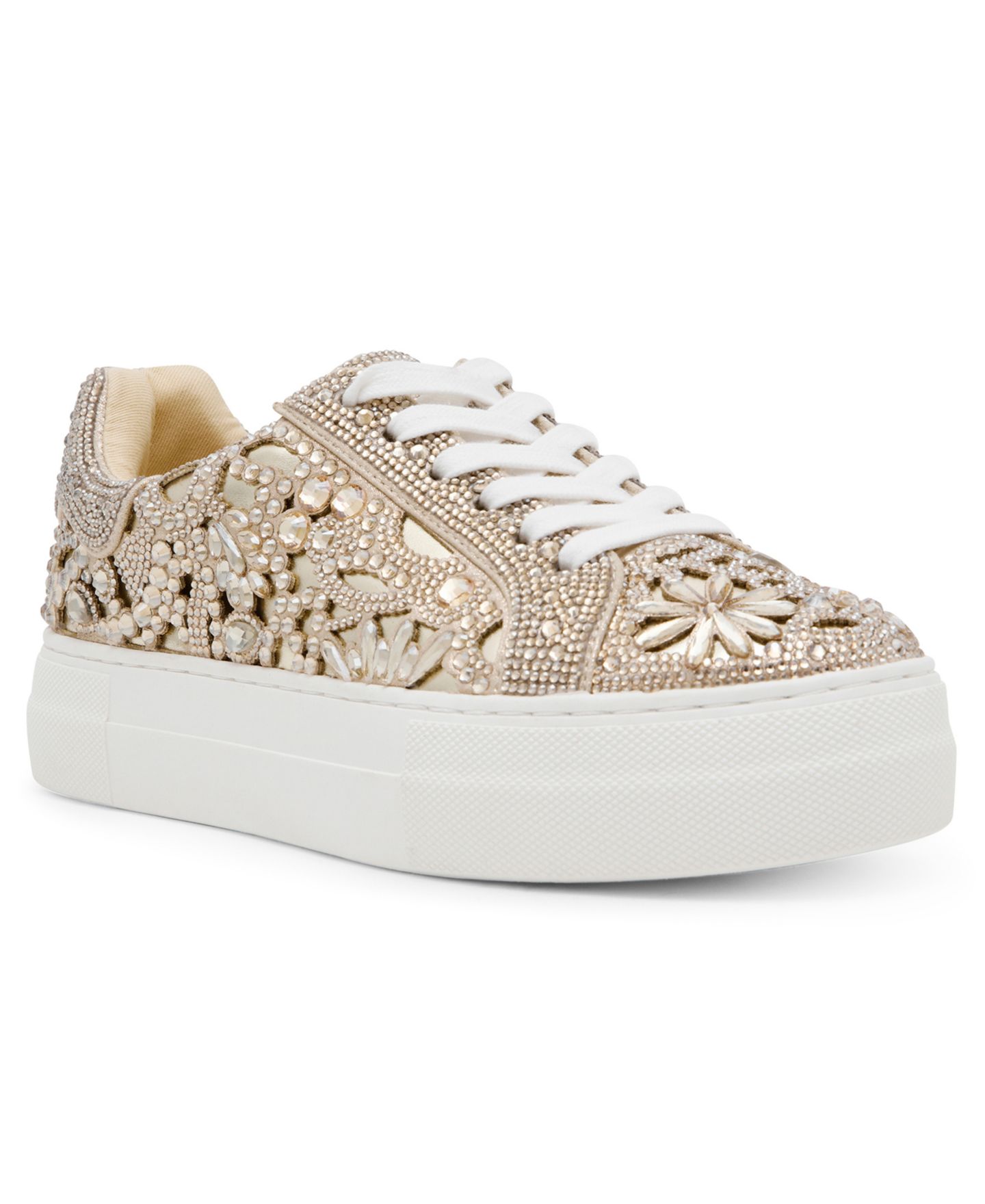 Женские кроссовки Betsey Johnson Reily Rhinestone Lace-Up, цвет: Светлый золотой — фото 1