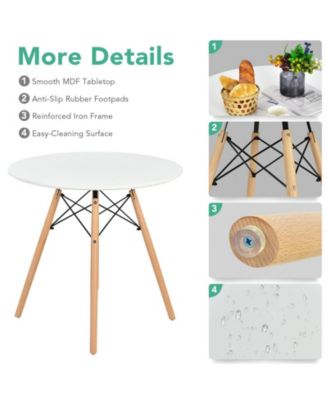 5 Pieces Table Set With Solid Wood Leg For Dining Room