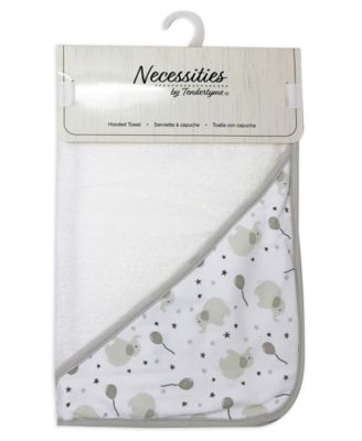 Baby Boys and Baby Girls Elephant and Balloons Hooded Bath Towel and Wash Cloth Set