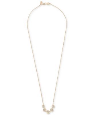 Diamond Bezel Five Stone Adjustable 18" Collar Necklace (1/2 ct. t.w.) in Sterling Silver or 14k Gold-Plated Sterling Silver