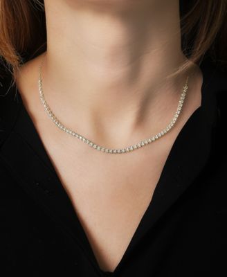 Diamond Bezel Adjustable 17" Tennis Necklace (2 ct. t.w.) in 14k White Gold or 14k Yellow Gold