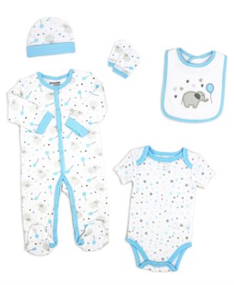 24 Piece Baby Boys Elephants and Woodland Moose Infant Apparel Layette Gift Set