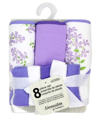 Baby Boys and Baby Girls 8 Piece Hooded Bath Towel and Wash Cloth Set