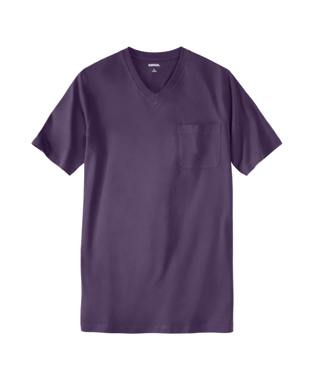 Big & Tall Shrink-Less Lightweight Longer-Length V-Neck T-Shirt - Vintage purple