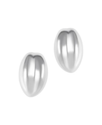 Silver Puff Hoop Earrings