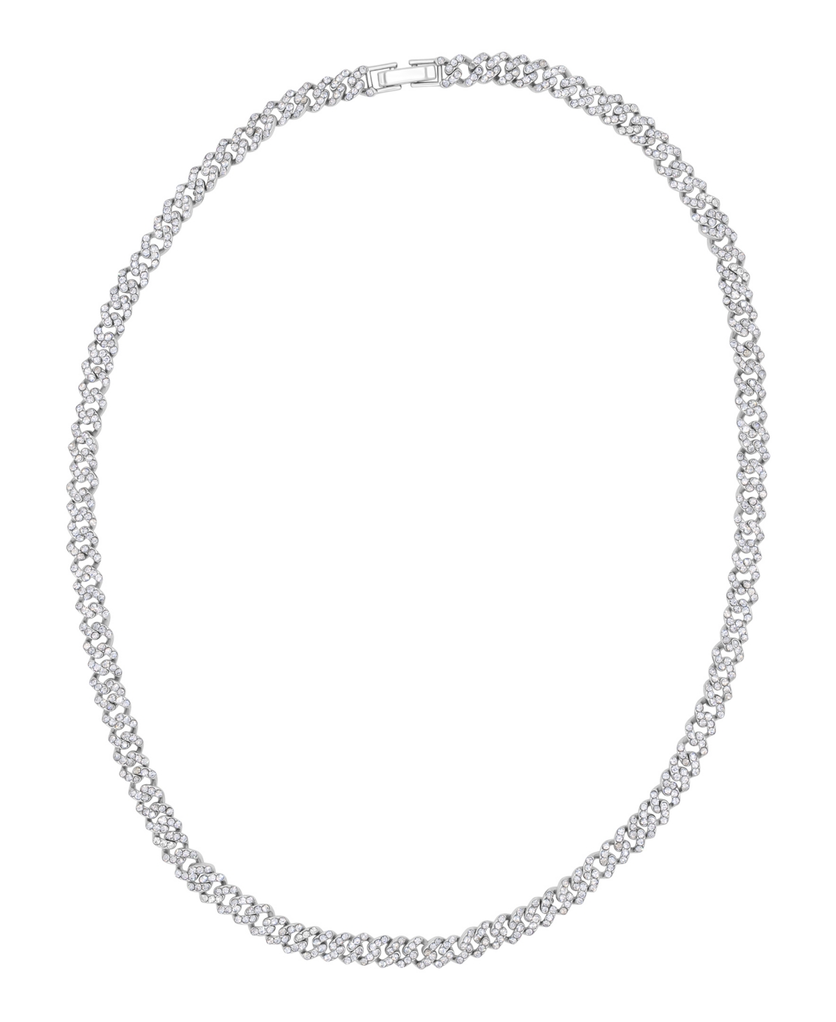 Adornia Silver 8mm Crystal Curb Chain Necklace In Silver