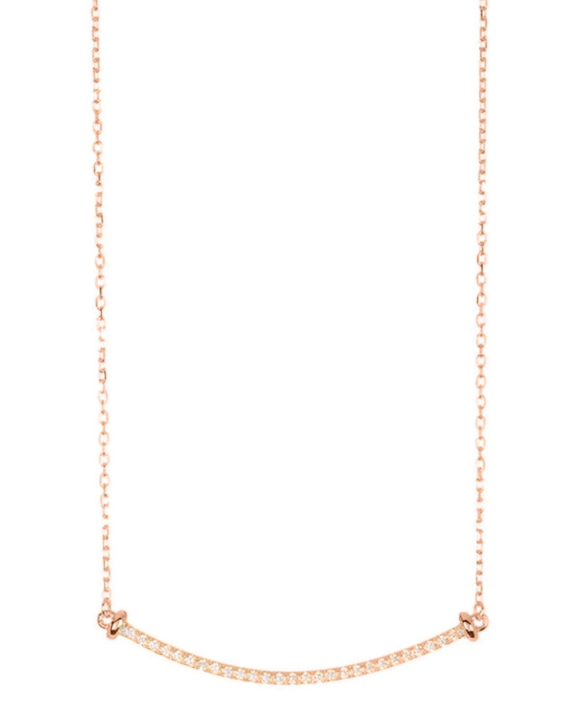 Adornia Gold Curved Bar Necklace In Pink