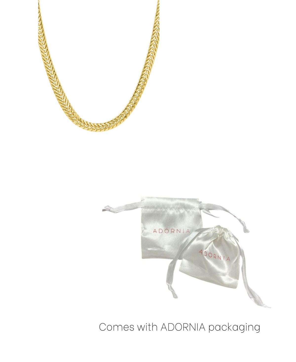 Adornia Gold Wheat Herringbone Chain Necklace In Gold