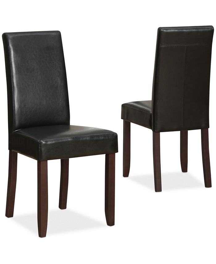 Furniture Avery Faux Leather Parson Chairs, Quick Ship (Set of 2) - Macy's