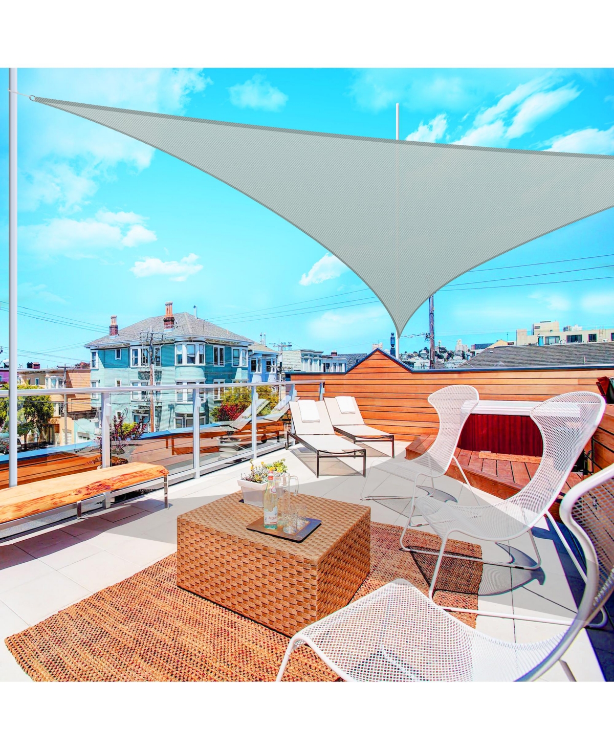 Yescom Ft 97% Uv Block Triangle Sun Shade Sail Canopy Cover Net for Patio Poolside