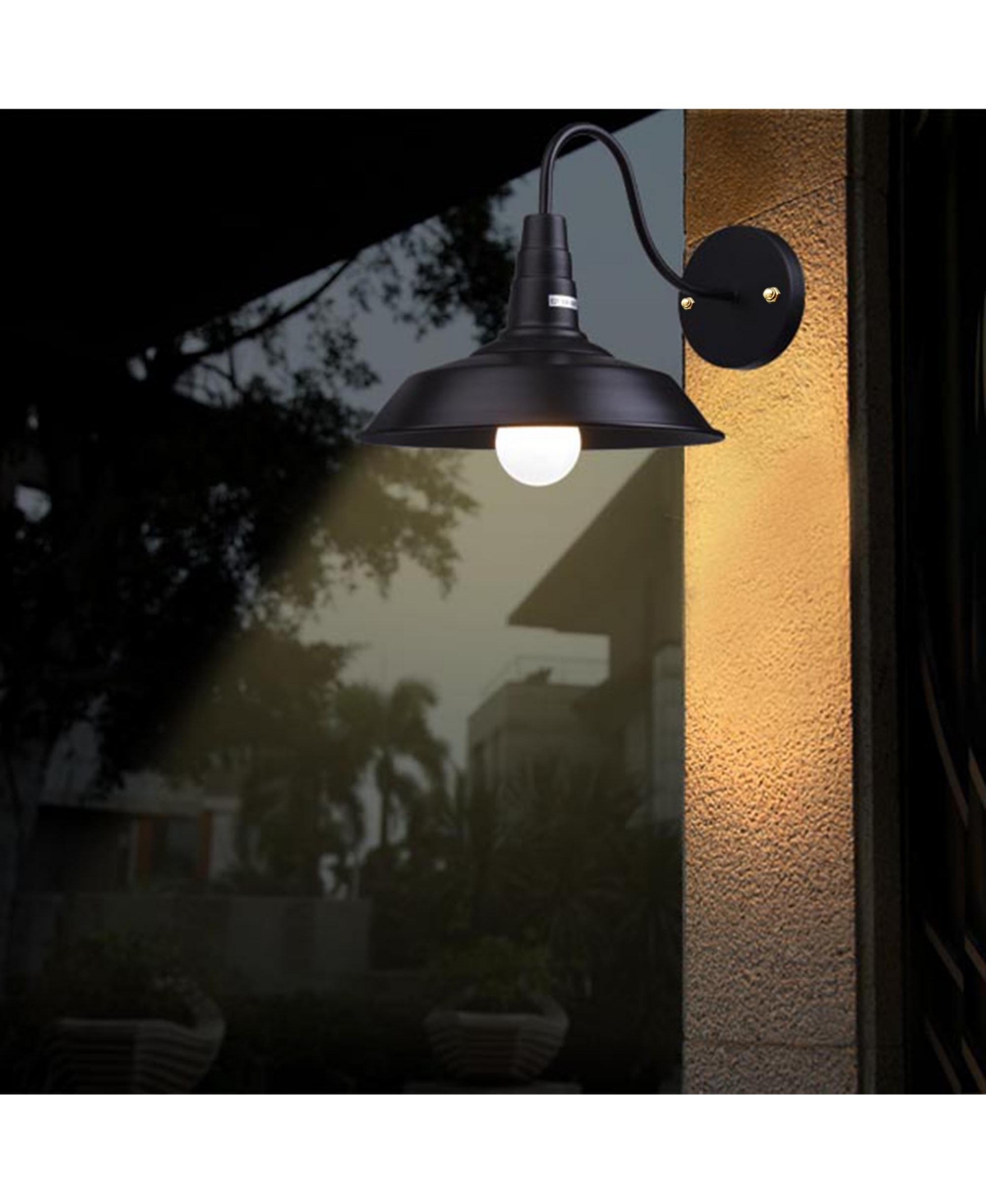 Yescom Retro Vintage Industrial Wall Sconce Gooseneck Barn Light Metal Shade 2 Pack