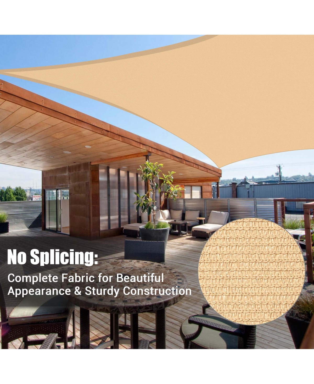 18x18 Ft Square Sun Shade Sail with Hardware Kit 97% Uv Block Top Canopy Outdoor - Mellow yellow+silver