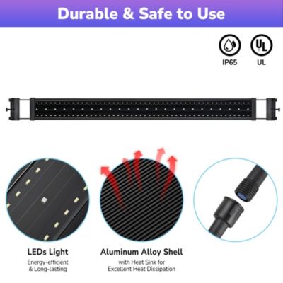 LED Aquarium Light 30–38 Inch with APP WiFi Control, Full Spectrum, Timer, Extendable Brackets for Freshwater Plant Tanks