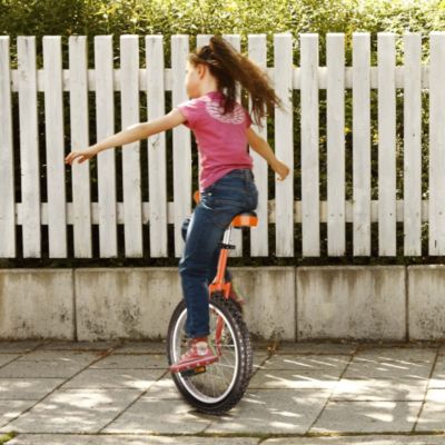 18 In Wheel Outdoor Unicycle Skid-proof Tire Fitness Bicycle Balance Training for Adults Teenagers Kids, Orange