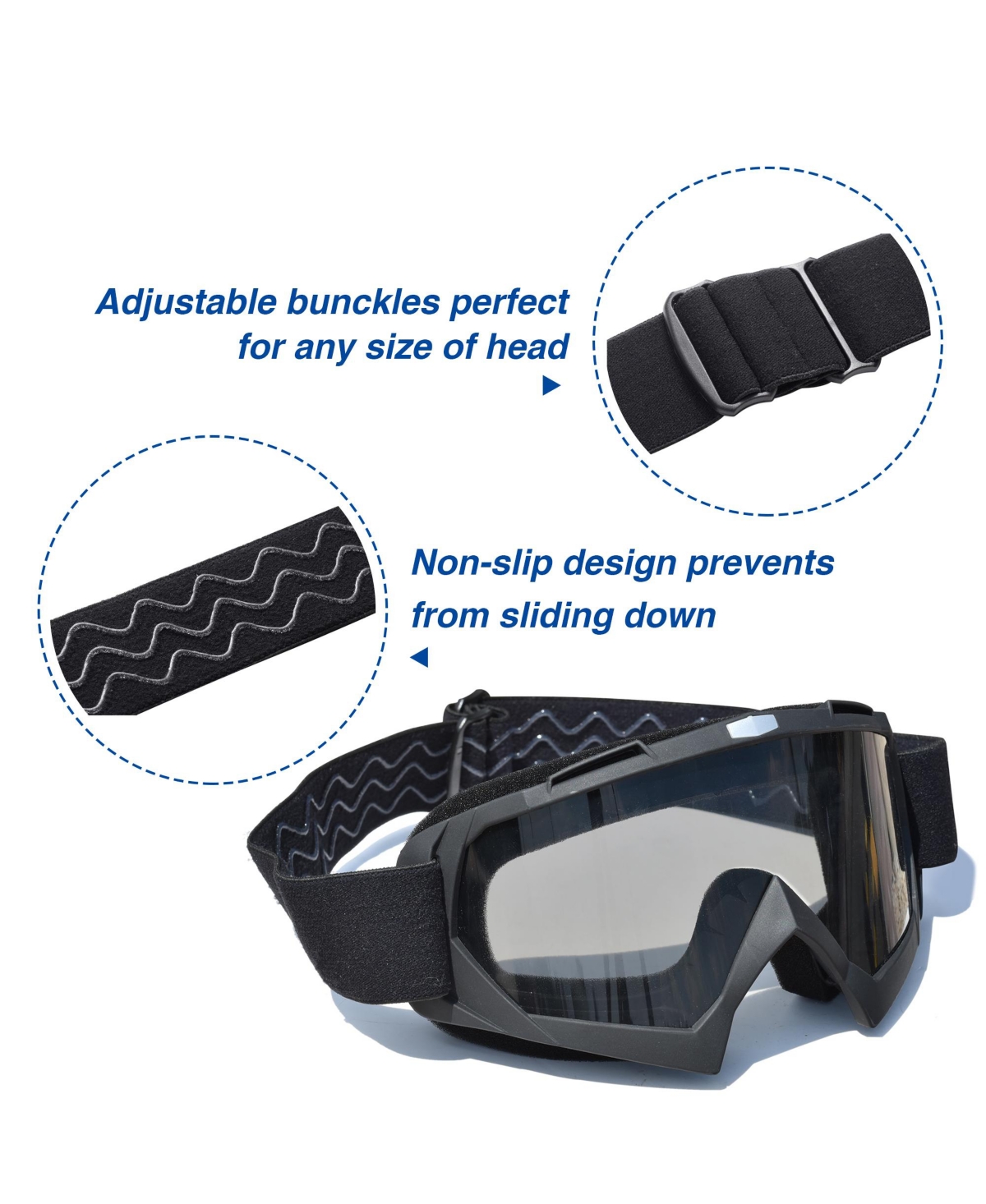 Yescom Ahr GOG01 Motorcycle Goggles Riding Motocross Snowmobile Dirt Bike Off Road Atv Lens