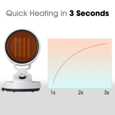 1500W PTC Oscillating Ceramic Heater Fan Warm & Cool Overheat Protection Home