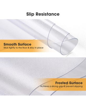 Clear Office Chair Mat for Hardwood 60"x46" Rectangle 2PCS Plastic Floor Protector for Rolling Desk Chairs 1/16" Thickness