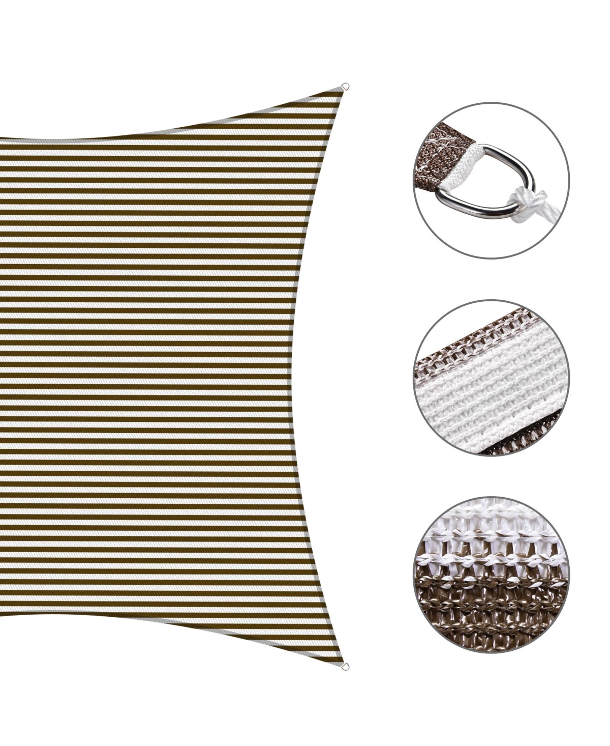 Yescom 2 Pack 23x22 Ft 95% Uv Block Rectangle Sun Shade Sail Canopy Cover Net Outdoor - Brown+white