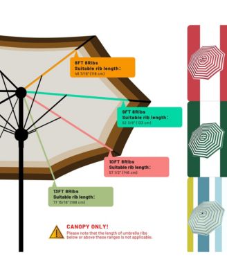 9 Ft Patio Umbrella Replacement Canopy Market Table Top Sunshade Cover Outdoor