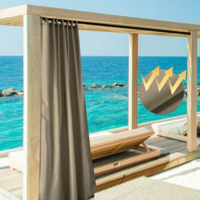 54"x120" Outdoor Curtain Panel Tab Top UV30+ Porch Pergola Backyard 4 Piece