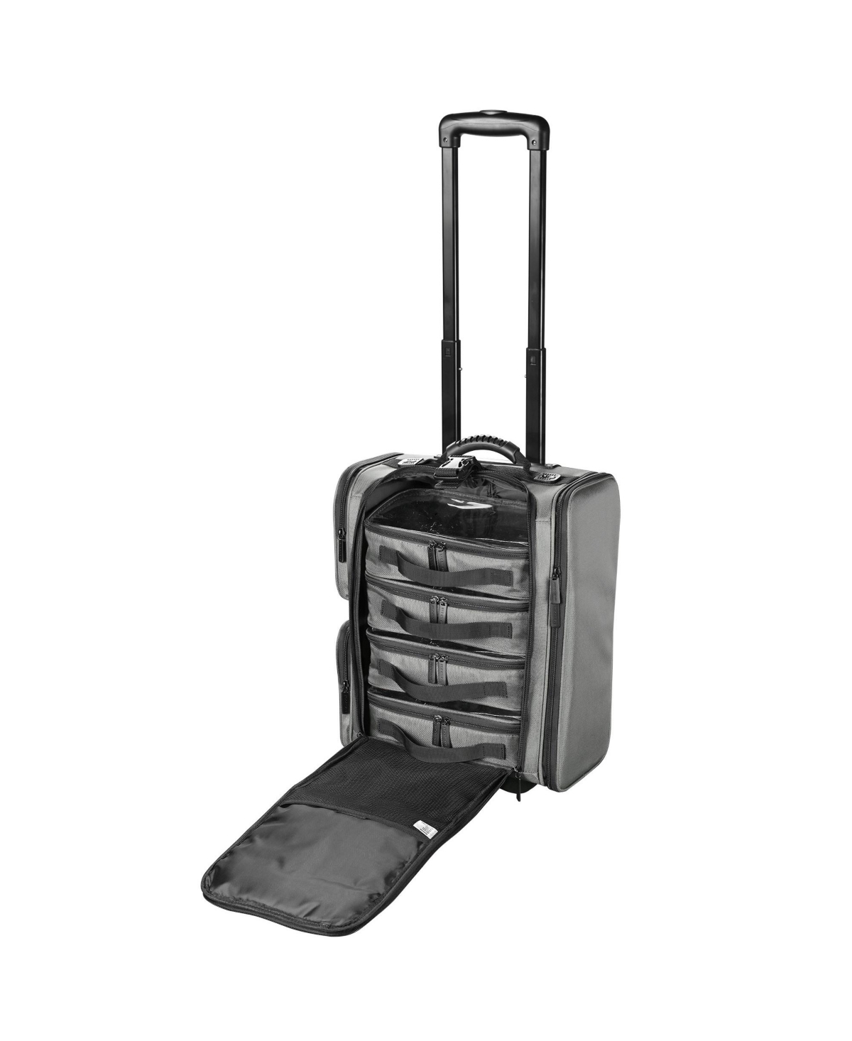 Byootique Rolling Makeup Train Case Side Pockets Cosmetic Pouch Travel