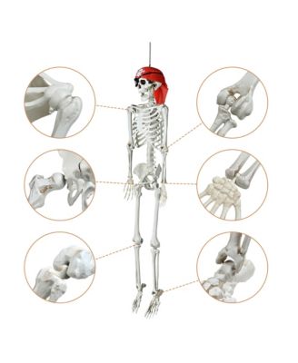 2PCS Pirate Life Size Skeleton Poseable Full Size Halloween Party Decoration Haunted House 2024