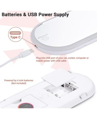 Car Visor Vanity Mirror w/ LED Light Sun Visor Cosmetic Mirror Travel