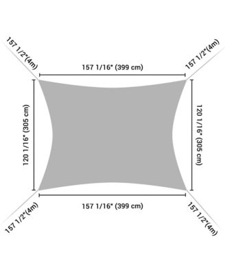 10x13 Ft 97% UV Block Rectangle Sun Shade Sail Top Canopy Outdoor Patio Pool