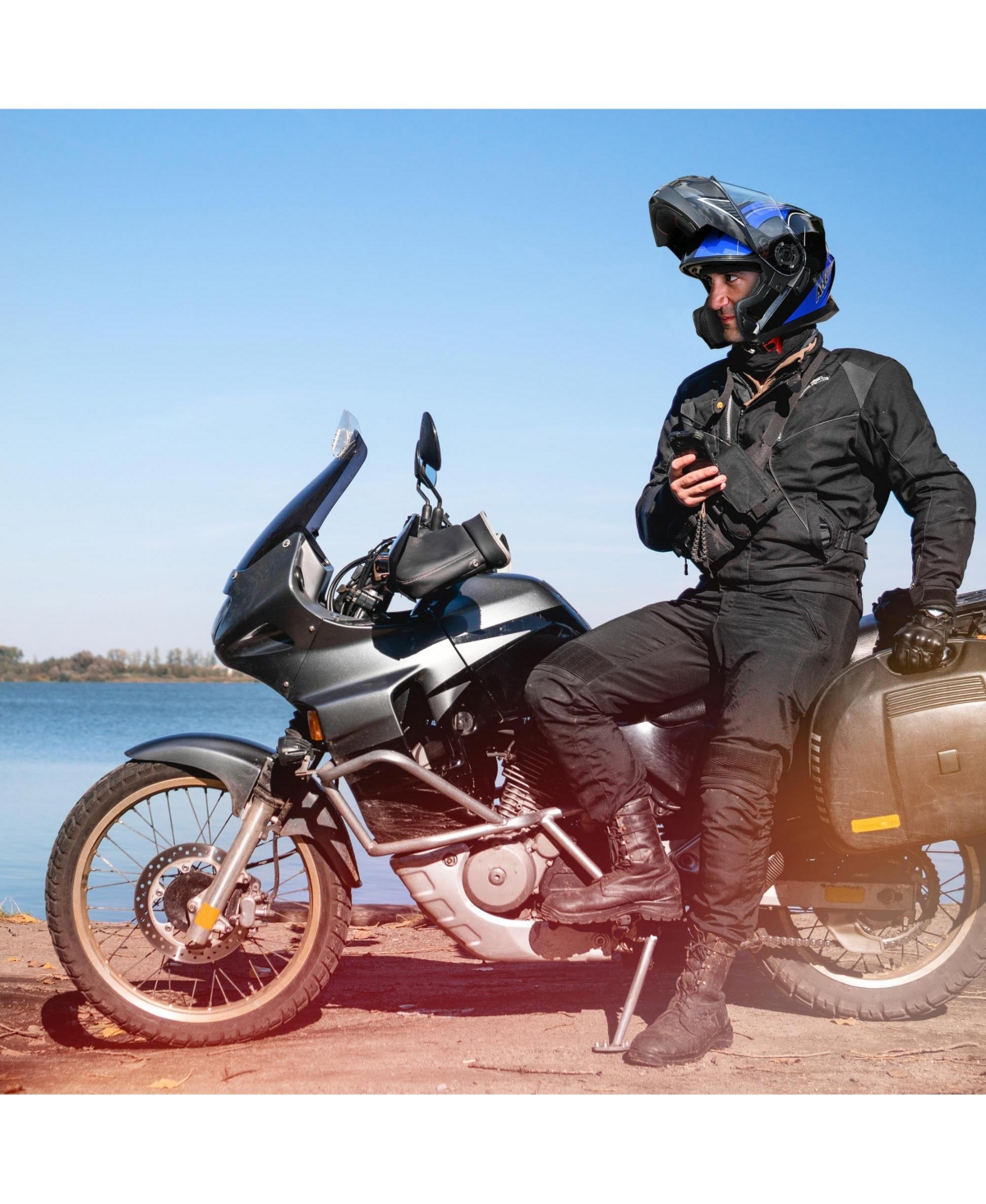 Ahr Run-M3 Modular Flip Up Helmet Full Face Dual Visor Dot Motorcycle Bike L