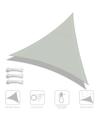 10 Ft Triangle Sun Shade Sail Canopy 97% UV Block Patio Awning Outdoor Garden