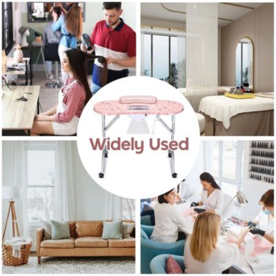 Portable Folding Manicure Nail Table Station Salon Desk Beauty Salon