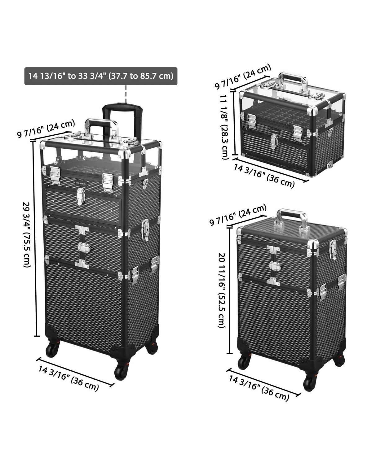 Byootique 2in1 Nail Polish Organizer Rolling Makeup Train Case Manicure