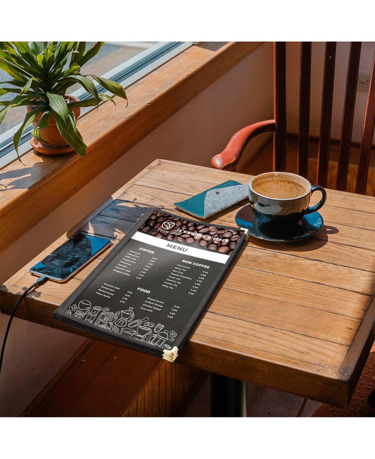 Yescom WeChef 20 Pack Restaurant Menu Covers 8.5 x 14 Book Style 7 Pages 14 Views Black