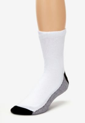 Big & Tall 1/4" Length Cushioned Crew 6 Pack Socks