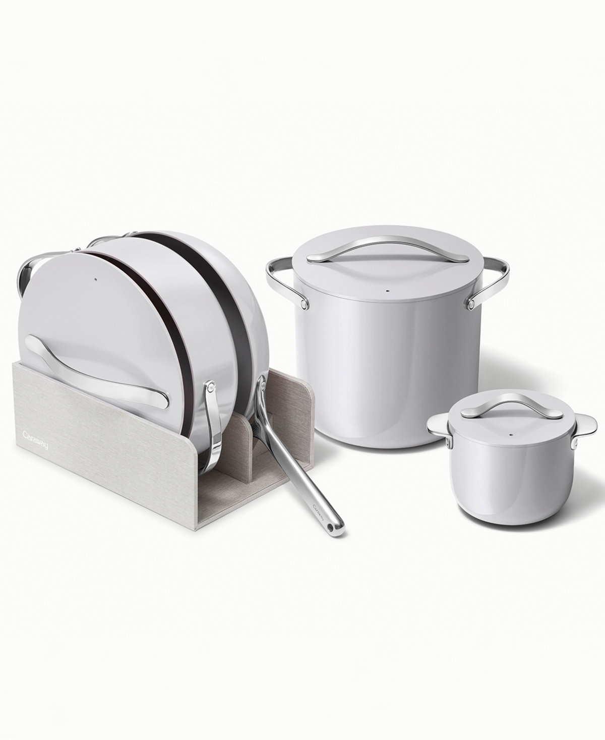 Shop Caraway Cookware Plus Non-stick 8 Piece Cookware Set In Cream