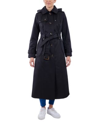 London Fog Women s Hooded Belted Maxi Trench Coat Macy s