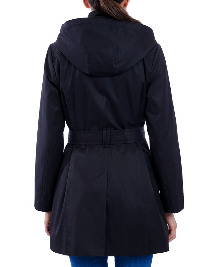 London Fog Hooded Raincoat Black Size Petite M main image 0