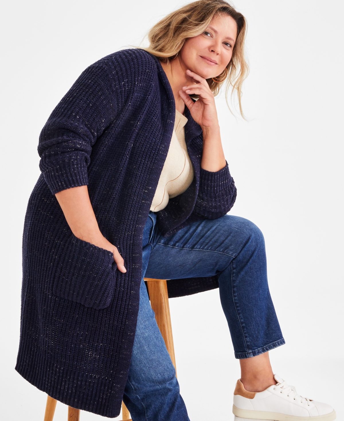 Style & Co Plus Size Hooded Cardigan, Created for Macy's