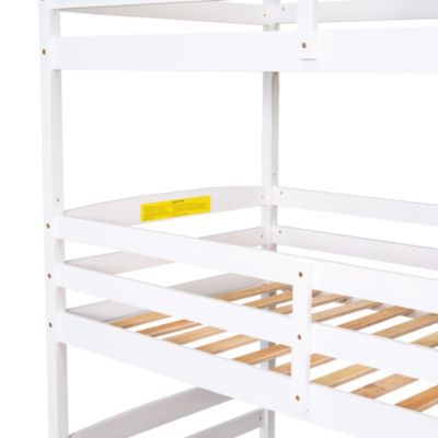 Streamdale Twin Size Triple Bunk Bed With Storage Staircase, Separate Design